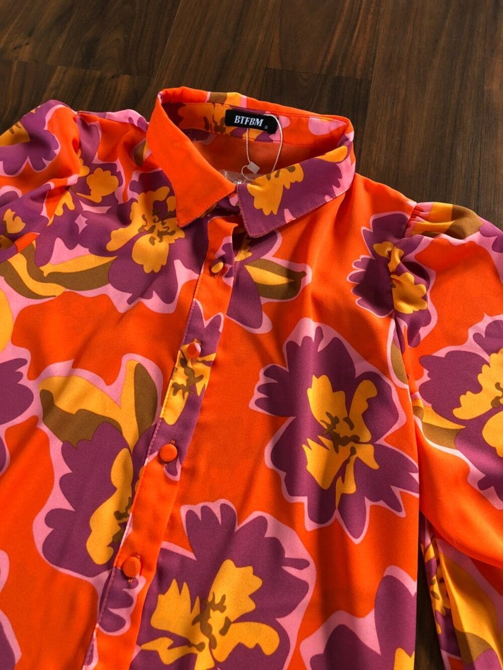 NWT BTFBM Women Fashion Button Down Blouse size S